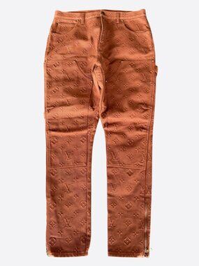 Louis Vuitton Brown Embossed Monogram Carpenter Pants